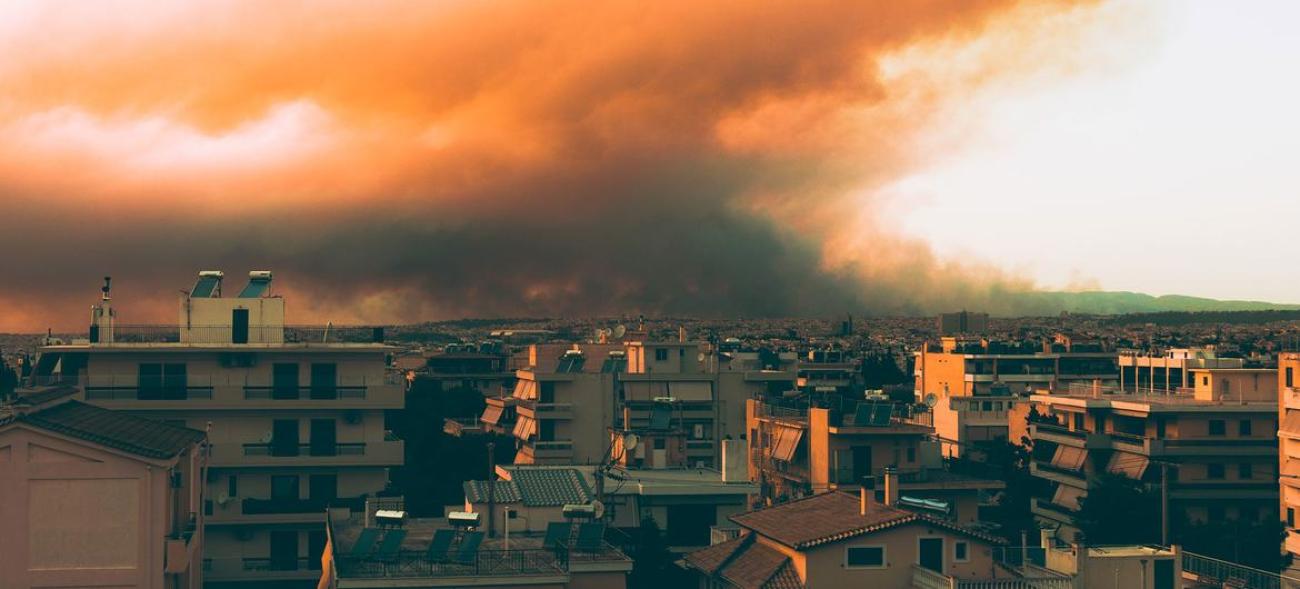 Strong winds and high temperatures caused wildfires to spread across Athens in Greece in 2023. (file)