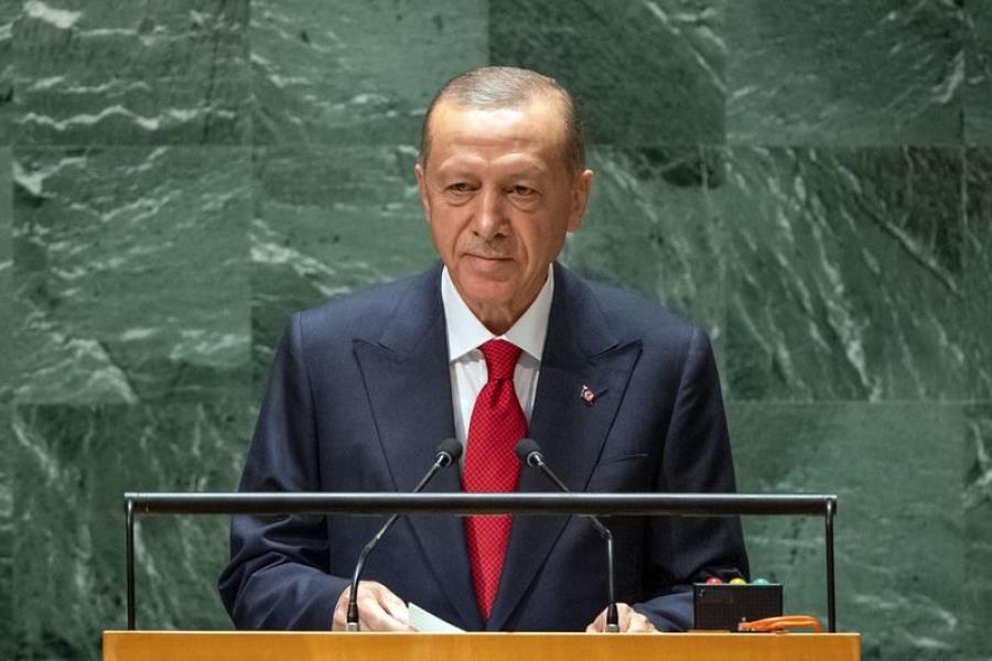 Cumhurbaşkanı Recep Tayyip Erdoğan 78'inci dönem BM Genel Kurul oturumunda konuşma yapıyor.