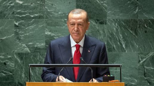 Cumhurbaşkanı Recep Tayyip Erdoğan 78'inci dönem BM Genel Kurul oturumunda konuşma yapıyor.