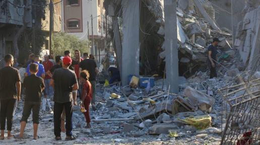 Saldırılar sonucu Gazze'nin büyük bölümü harabeye döndü.